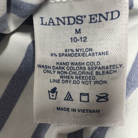 Lands End Women’s Blue White Striped Nautical Rash Guard Medium 8-10 - Picture 6 of 6